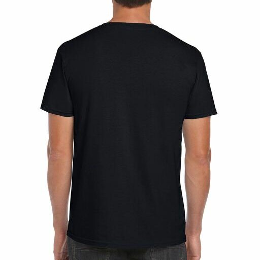 Tricou Gildan Softstyle personalizat pentru barbați/unisex negru spate