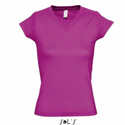 Tricou personalizat din bumbac pentru dama cu decolteu Sol's Moon roz