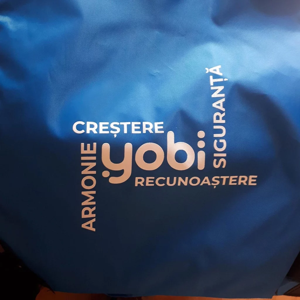 Sacosa textil serigrafiata pentru yobi